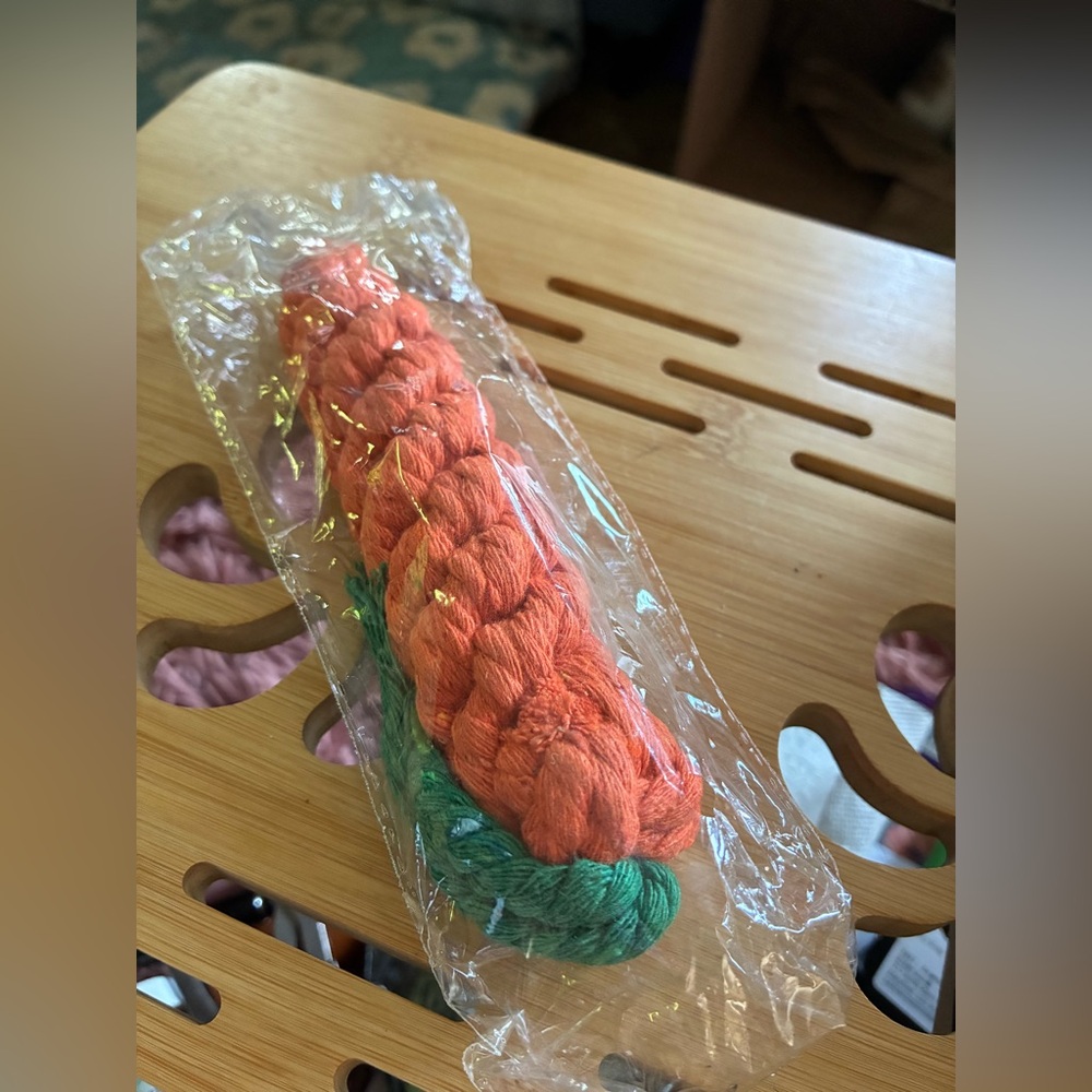 🥕 3 Orange Carrot Cotton Rope Dog Toys - Picture 8 of 8